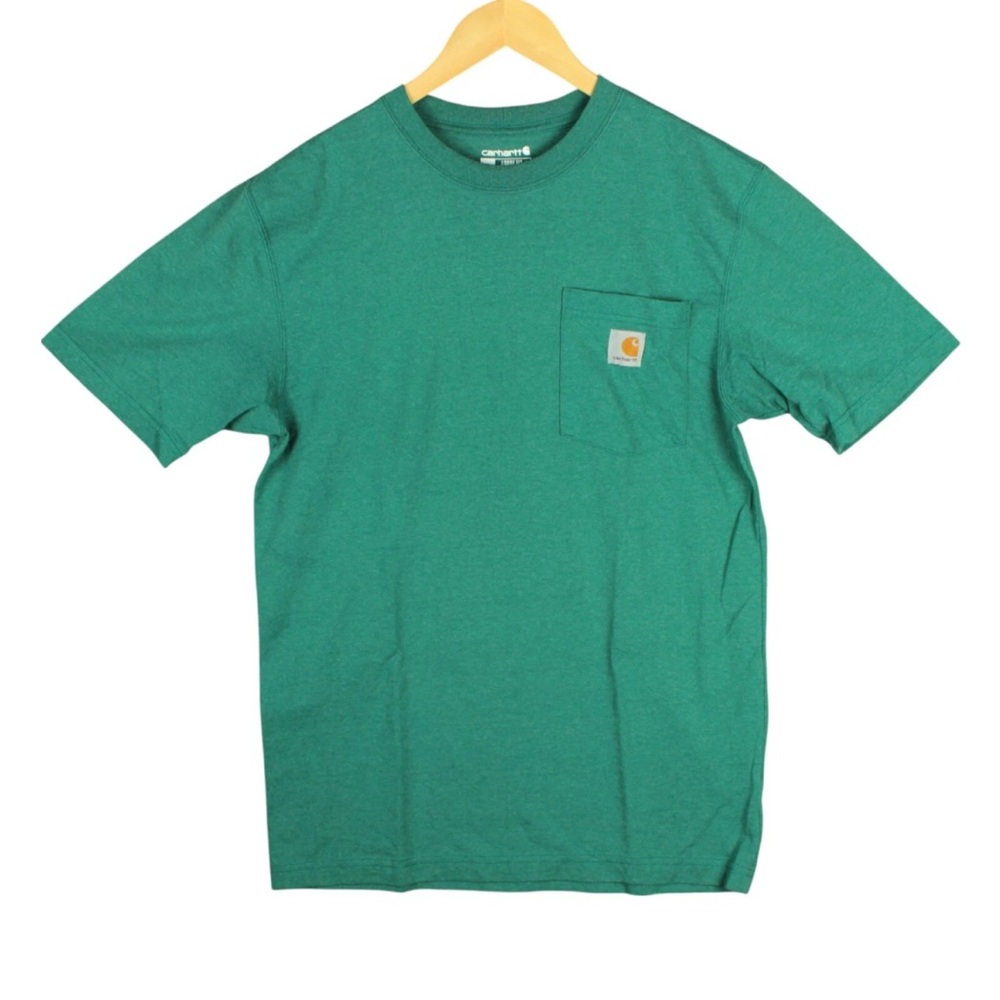 Carhartt Shirt Men Sz S Green Relaxed Loose Fit Short Sleeve Pocket Tee Workwear